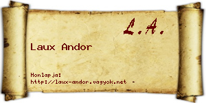 Laux Andor névjegykártya